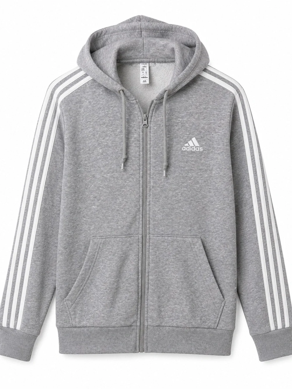 Adidas grey 3 stripe hoody size Large